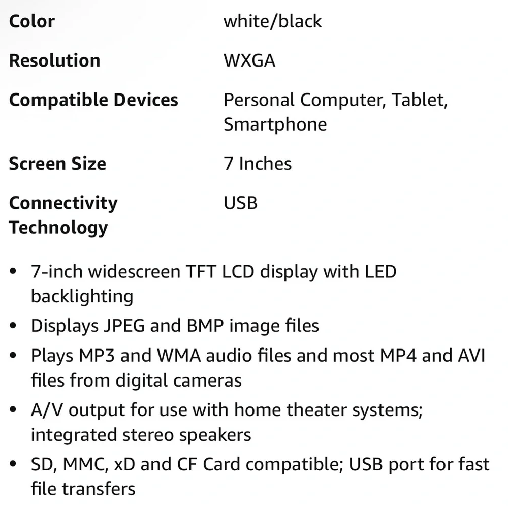 Digital Photo Frame with MP3 Player